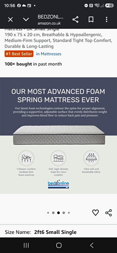 Bedz online small single - small, foam